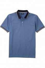 OLYMPCasualPoloshirtKortemouwrookblauw