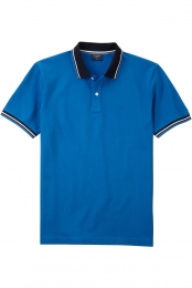 OLYMPCasualPoloshirtKortemouwblauw
