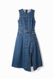 Mouwlozedenimjurkmetverstelbaretaille