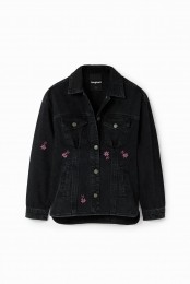 Denimtruckerjackmetbloemen