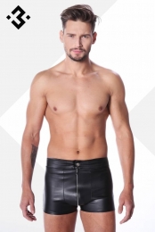 Code8byXXXCOLLECTIONZwartlerenShortmetritsaanvoorzijdeXS