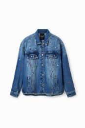 Denimtruckerjackmetbloemen