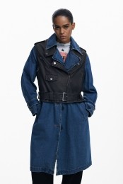 Afneembaredenimtrenchcoat