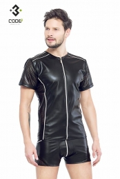 Code8byXXXCOLLECTIONEco-ledershirtmetMeshmouwenXS-S