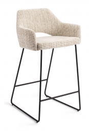 JesperHomeBarstoelYanaiSlideBlack-CaramelGridzithoogte65cm