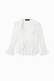 Blousemetlangemouwenenruches