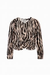 Aangerimpeldeblousemetzebraprint