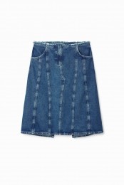 Midi-rokgestreeptdenim-effect