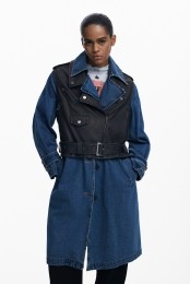 Afneembaredenimtrenchcoat