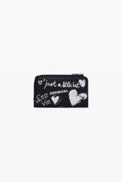 Middelgroteportemonneemetgraffiti-leereffect