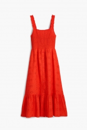 Geborduurdemidi-jurk