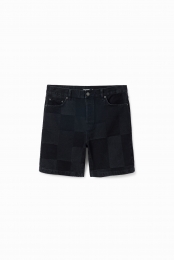 Kortejacquardspijkerbroekmetpatch