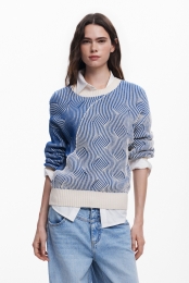 Tweekleurigegebreidetrui