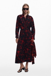 Geplisseerdeoverhemdjurk