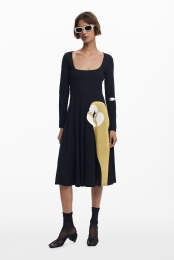 A-lijnjurkmetlelieprint