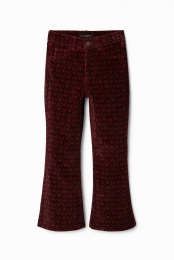 Broekvanribfluweelmetretro-print