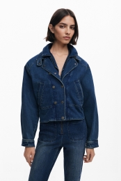 Spijkerjackmetdubbelekraag