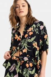 RoxyBeachNostalgiaCrinkleT-ShirtDamesZwart