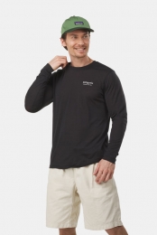 PatagoniaCapCoolMerinoGraphiclangemouwenshirtZwart