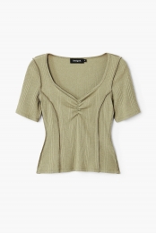 T-shirtmetgerimpeldehalslijn