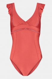 Beachlife301A-RedShinePaddedSwimsuitBadpakDamesRood