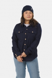 BuitenmensFlannelMeltonShirtDamesBlauw