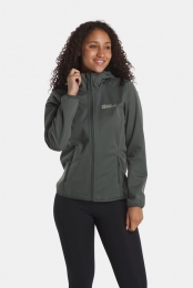 JackWolfskinWindhainHoodySoftshellJasDamesGroen