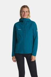 MammutUltimateComfortHoodedSoftshellJasDamesBlauw