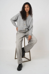 Seamlessv-halsvestvanorganischkasjmier