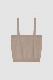 Kortgebreidtopjemetspaghettibandjesvancashmere