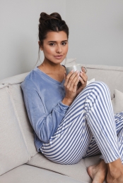 Fleecepyjamablauwestrepen