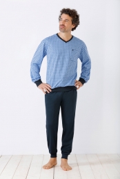 BlauwecomfortabeleherenpyjamaHajo