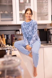 BlauwebadstofpyjamapaisleyHajo