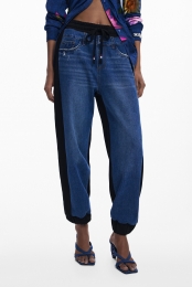 Joggerjeansmetcontrast-BLACK-S