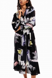 Midi-blousejurk-BLACK-XXL