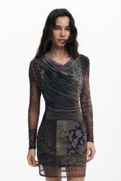 Asymmetrischedierenprintjurk-BROWN-XL