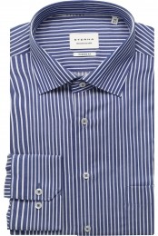 ETERNAOverhemddonkerblauwGestreept