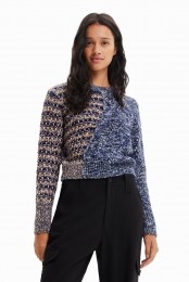Oversizedcardiganmettekst-BLUE-XS