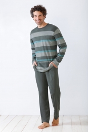 GrijsgestreepteherenpyjamavanHajo