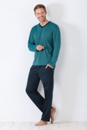 BlauweherenpyjamaHajometV-hals