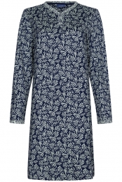 Donkerblauwkatoenennachthemd