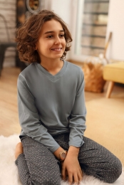 GrijzejongenspyjamavanComtessa