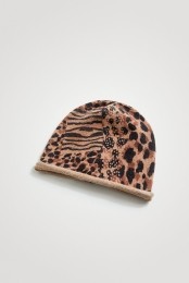 Gebreidemutsmetpatchworkvandierenprint-BROWN-U