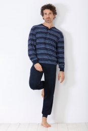 DonkerblauwebadstofherenpyjamaHajo