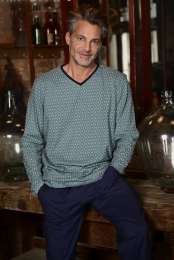 Katoenenherenpyjamagroen