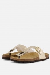 KiplingPepita3SandalengoudLeer