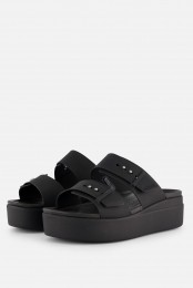 CrocsBrooklynBuckleWedgeSlipperszwart