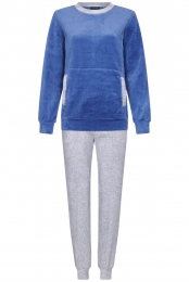 BlauwevelourspyjamaPastunette