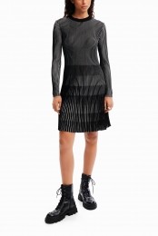 Kortegeribbeldejurk-BLACK-XS