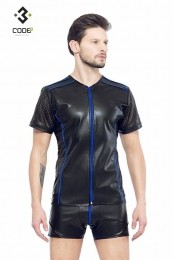 Code8byXXXCOLLECTIONEco-ledershirtmetMeshmouwenXS-S-M-3XL